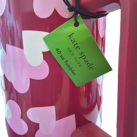 Kate Spade New York Hearts Stainless Steel 40 oz Tumbler w/ Handle + Straw – NWT - Picture 4 of 11